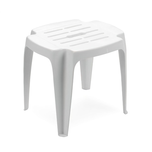 [8330001] Taburete Resina Blanco 42x37x38 cm.