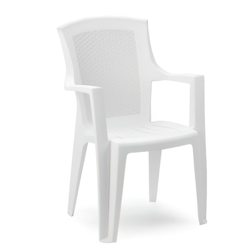 [8330005] Silla Resina Ratan Respaldo Alto Blanco Eden
