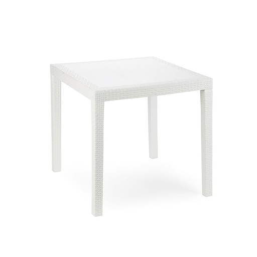 [8330120] Mesa Resina Ratan Blanca King 80x80 cm.