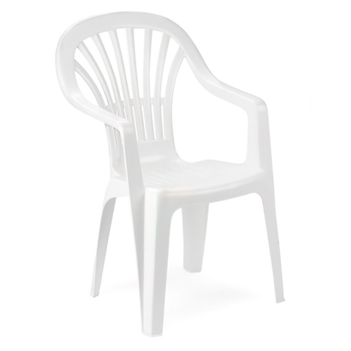 [8330030] Silla Resina Monoblock Respaldo Alto Blanco Zena
