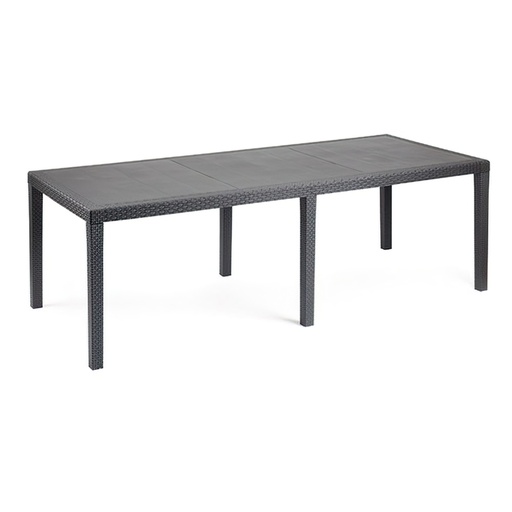 [8330127] Mesa Resina Ratan Antracita Prince 220x90 cm.