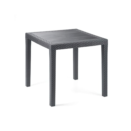 [8330121] Mesa Resina Ratan Antracita King 80x80 cm.
