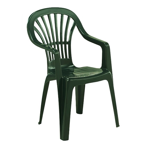 [8330031] Silla Resina Monoblock Respaldo Alto Verde Zena