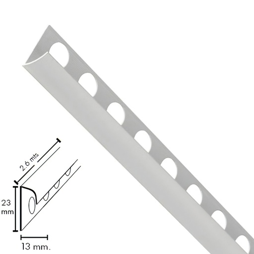 [2541515] Guardacantos Metal Redondo Mate Barra 2,6 Metros