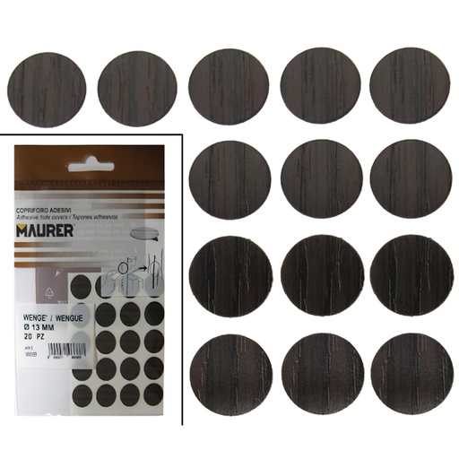 [5440126] Tapatornillos Adhesivos Wengue (Blister 20 unidades)