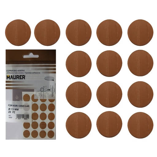 [5440122] Tapatornillos Adhesivos Cerezo Claro (Blister 20 unidades)