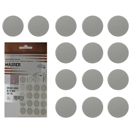 [5440102] Tapatornillos Adhesivos Gris (Blister 20 unidades)
