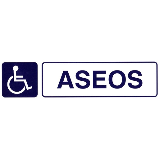 [15052085] Rotulo Adhesivo 250x63 mm.  Aseos Minusvalidos