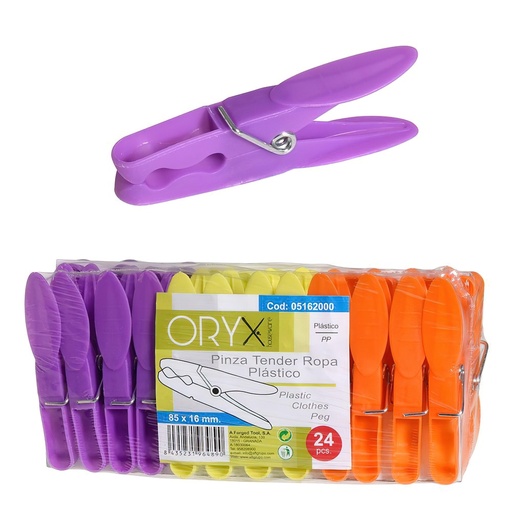 [5162000] Pinzas Tender Ropa Plastico (Pack 24 Piezas)