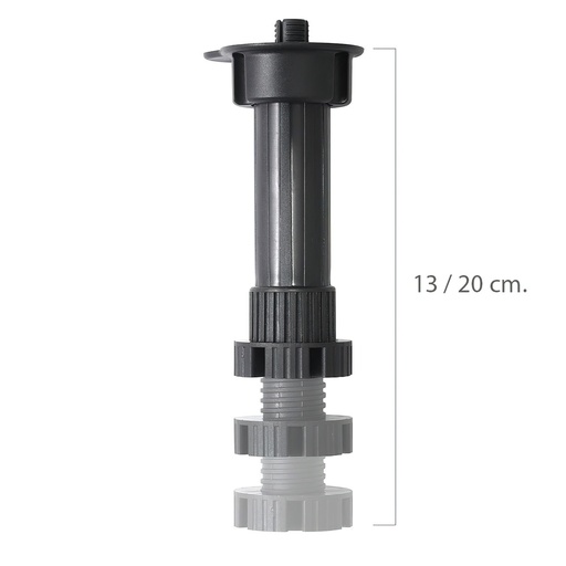 [25010080] Pata Regulable Desmontable 13 / 20 cm. Negro