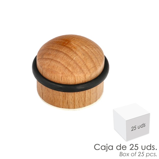 [5320080] Tope Puerta Wolfpack Atornillar / Adhesivo Madera Haya Barnizado  (Caja 25 Unidades)