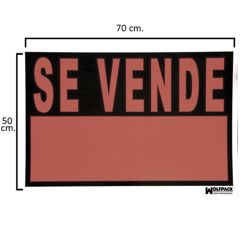[15056015] Cartel Se Vende  70x50 cm.
