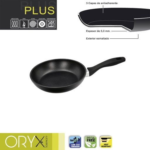 [5023300] Oryx Sartén Aluminio Antiadherente Plus, Forjada, Apta Inducción, Libre PFOA, Diámetro 18 cm, Espesor 5 mm.
