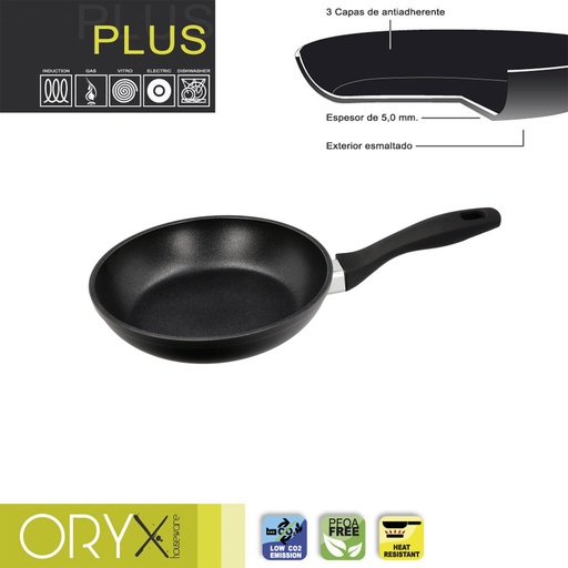 [5023310] Oryx Sartén Aluminio Antiadherente Plus, Forjada, Apta Inducción, Libre PFOA, Diámetro 22 cm, Espesor 5 mm.
