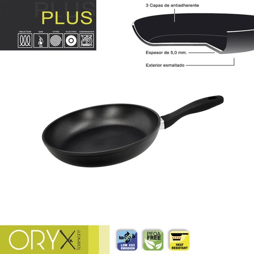[5023315] Oryx Sartén Aluminio Antiadherente Plus, Forjada, Apta Inducción, Libre PFOA, Diámetro 24 cm, Espesor 5 mm.