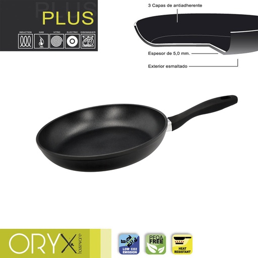 [5023320] Oryx Sartén Aluminio Antiadherente Plus, Forjada, Apta Inducción, Libre PFOA, Diámetro 26 cm, Espesor 5 mm.