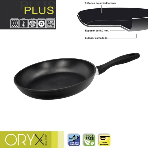[5023325] Oryx Sartén Aluminio Antiadherente Plus, Forjada, Apta Inducción, Libre PFOA, Diámetro 28 cm, Espesor 5 mm.