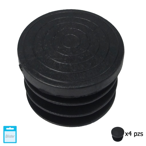 [5330659] Contera Redonda Interior Negra 32mm. Blister 4 piezas.