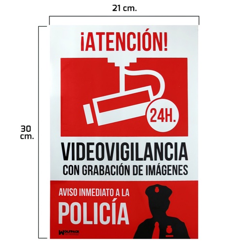 [15050921] Cartel Alarma Conectada Aviso a Policia 30x21