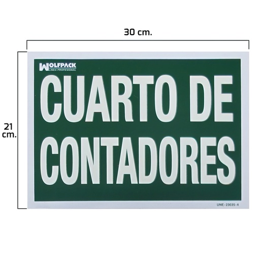 [15051300] Cartel Cuarto De Contadores 30x21