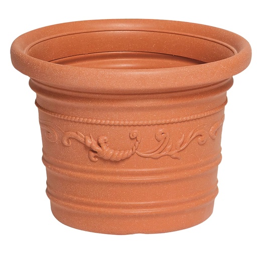 [8093405] Saturnia Macetero Resina Redondo, Color Terracota, Resistente, Ideal Exterior, 40 Cm Diametro.