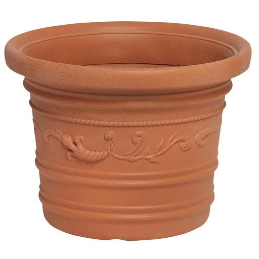 [8093410] Saturnia Macetero Resina Redondo, Color Terracota, Resistente, Ideal Exterior, 45 Cm Diametro.