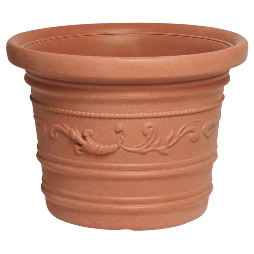 [8093415] Saturnia Macetero Resina Redondo, Color Terracota, Resistente, Ideal Exterior, 50 Cm Diametro.