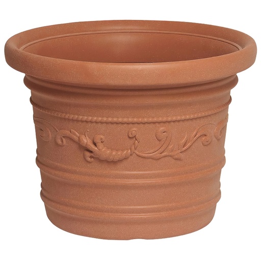 [8093420] Saturnia Macetero Resina Redondo, Color Terracota, Resistente, Ideal Exterior, 60 Cm Diametro.