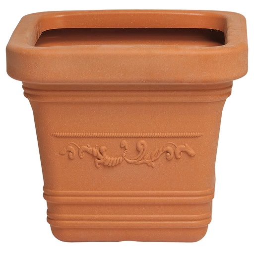 [8093435] Saturnia Macetero Resina Cuadrado, Color Terracota, Resistente, Ideal Exterior, 40x40cm.