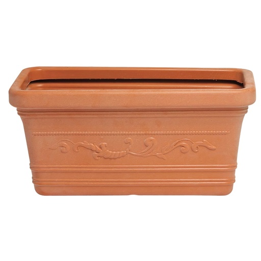 [8093440] Saturnia Macetero Resina Rectangular, Color Terracota, Resistente, Ideal Exterior, 60x33cm.