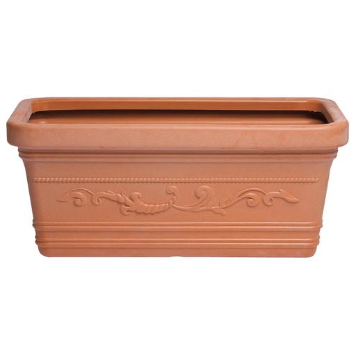 [8093445] Saturnia Macetero Resina Rectangular, Color Terracota, Resistente, Ideal Exterior, 80x40cm.