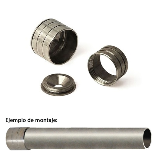 [5320270] Soporte Barra Armario A Pared Ø 12 mm. Enchufe Laton Niquel (Cromada)