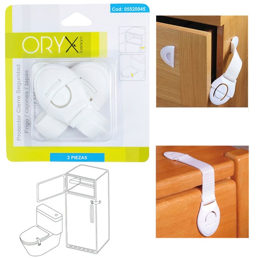 [5520045] Protector Cierre Seguridad Frigorífico / Cajon (Bister 2 Piezas)