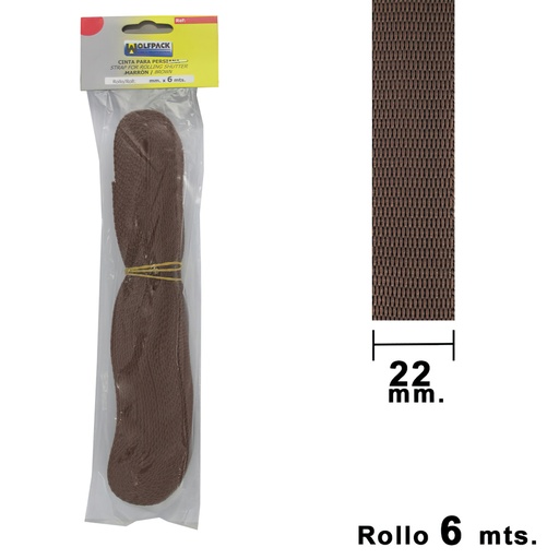 [5250520] Cinta Persiana Wolfpack Marrón 22 mm. Rollo 6 Metros