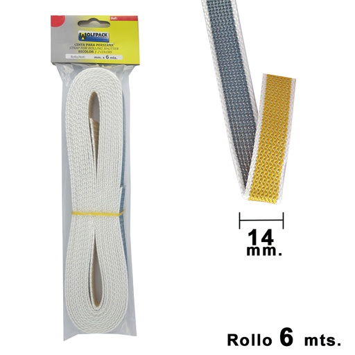 [5250550] Cinta Persiana Wolfpack Bicolor 14 mm. Rollo 6 metros
