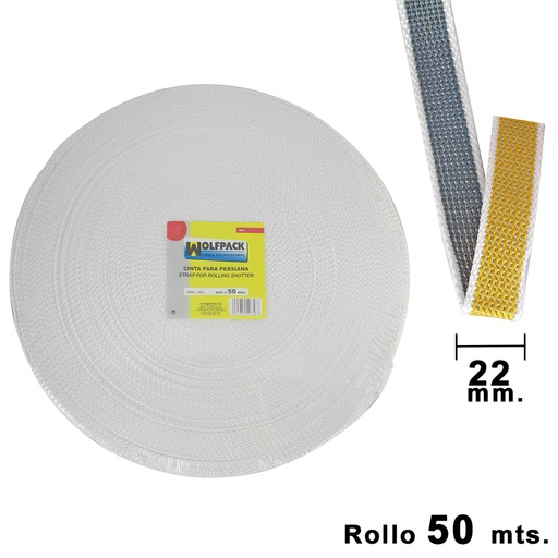 [5250575] Cinta Persiana Wolfpack Bicolor 22 mm. Rollo 50 metros