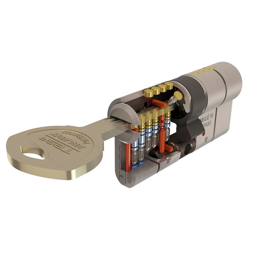 [3019050] Cilindro Tesa Seguridad T70  30x30 Latonado Leva Corta