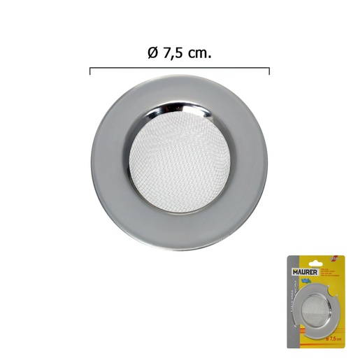 [4070300] Filtro Cestillo Malla para Lavabo / Fregadero Inoxidable 7,5 cm.