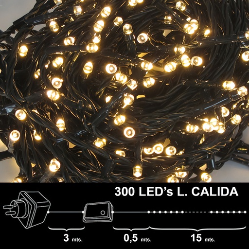 [5490055] Luces Navidad 300 Leds Luz Calida Interior / exterior (IP44)