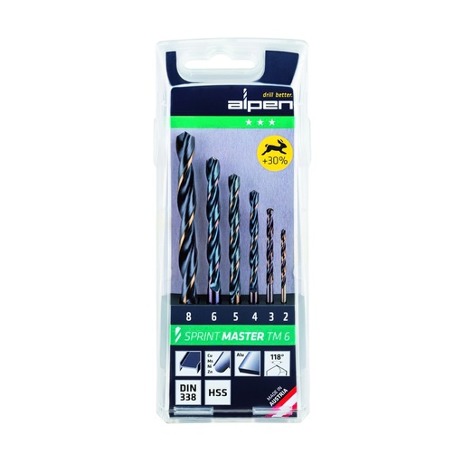 [9083800] Estuche Brocas Alpen Hss Sprint Master  6 Piezas