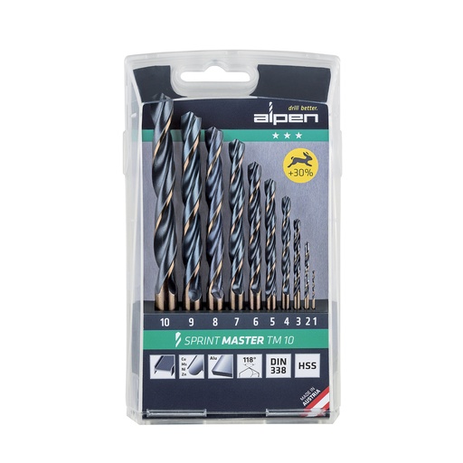 [9083805] Estuche Brocas Alpen Hss Sprint Master  10 Piezas