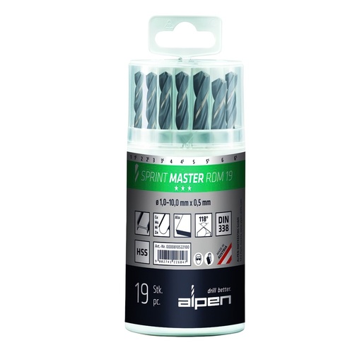 [9083810] Estuche Brocas Alpen Hss Sprint Master  19 Piezas