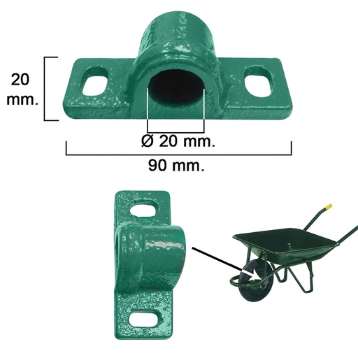 [11090525] Cojinete Metal Para Carretilla Obra Verde