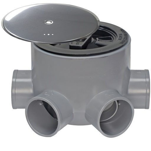 [4110202] Bote Sifonico PVC T 85 A 110  50-40 Altura 85 mm. Con Tapa Aireación