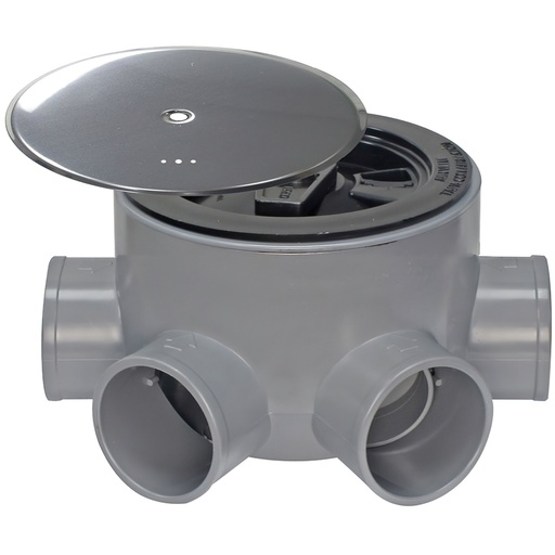 [4110204] Bote Sifonico PVC T 85 BA 110  50-40 Altura 75 mm. Con Tapa Aireación