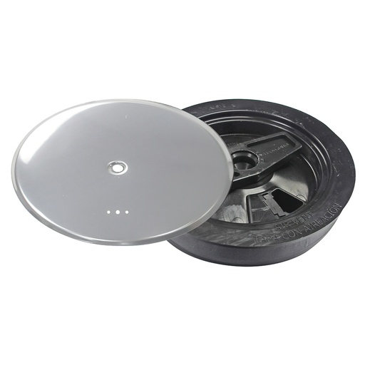 [4110206] Tapa Bote Sifonico Pvc T 89 A Ø 110 mm. Con Aireador, Colo Inox.
