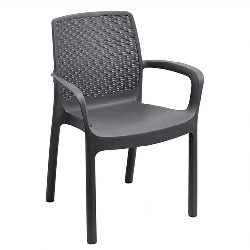 [8330004] Silla Resina Simil Rattan Regina Antracita