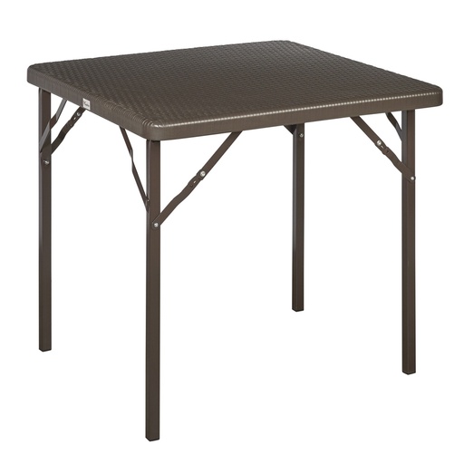 [8043801] Mesa Plegable Cuadrada Marron 78x78x72 cm.