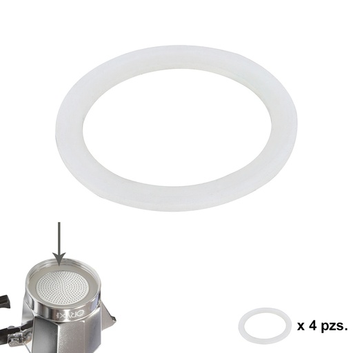 [5056100] Junta Goma Silicona Cafetera Aluminio Classic / Inducción 2 Tazas (4 Unidades)