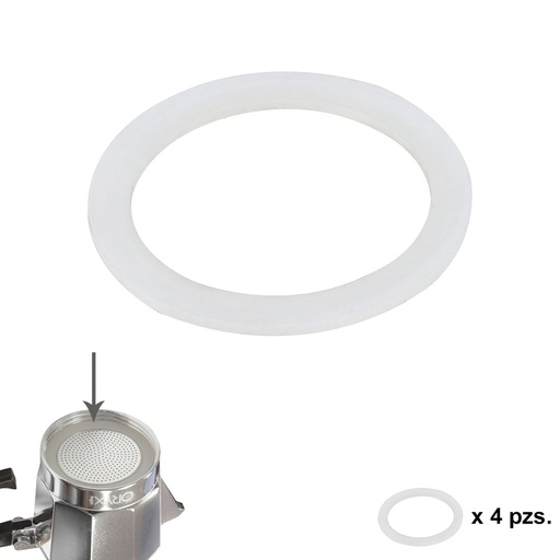 [5056101] Junta Goma Silicona Cafetera Aluminio Classic / Inducción 3 Tazas (4 Unidades)